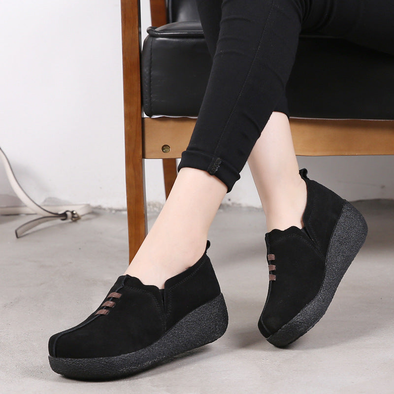 Goda Round toe fly woven mesh thick sole ladies casual shoes