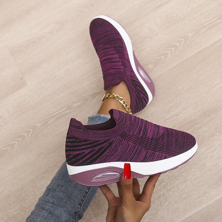 Women's low top fly woven casual sneakers