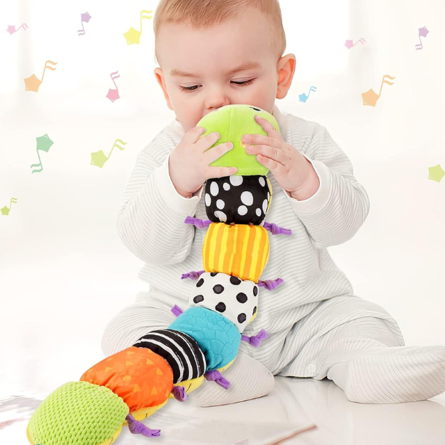 Musical Baby Rattle Stuffed Plush Sensory Caterpillar