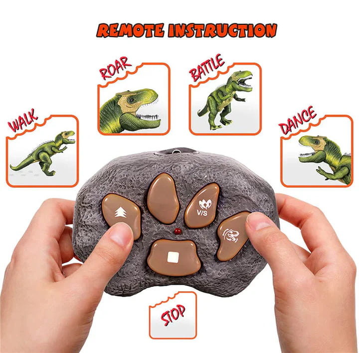 Remote Control T-Rex Dinosaur With LED Light Up, Walking & Roaring Realistic Dinosaur Toys