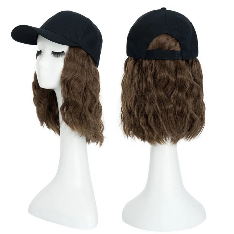 Heat Resistant Synthetic Wavy Wig Extension Baseball Cap