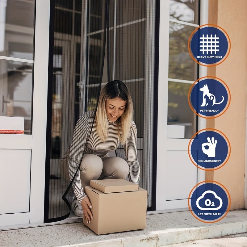 Magnetic Screen Door - Seamless Closure, Heavy Duty, Hands-Free, Pet & Child Safe