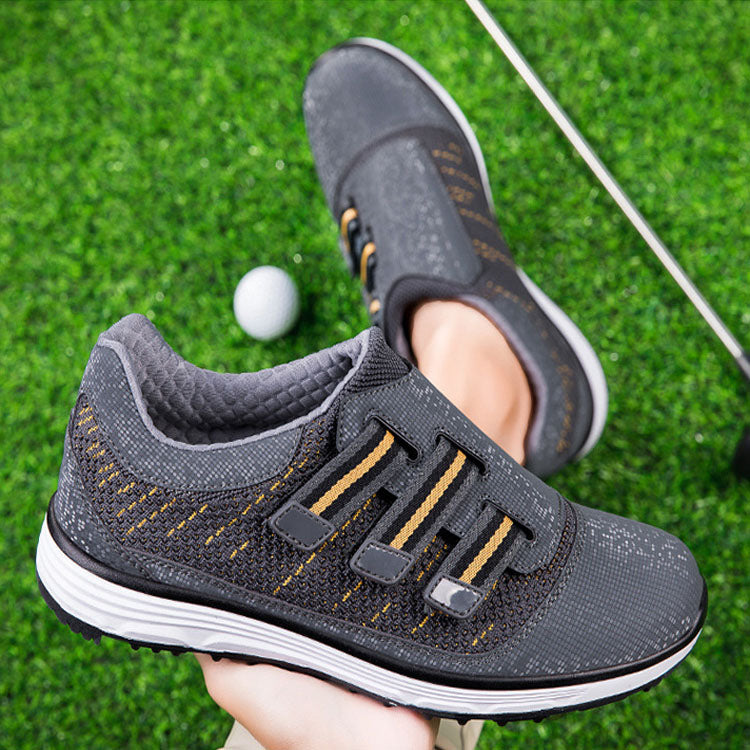 Goda men's low-top golf shoes with velcro fly mesh