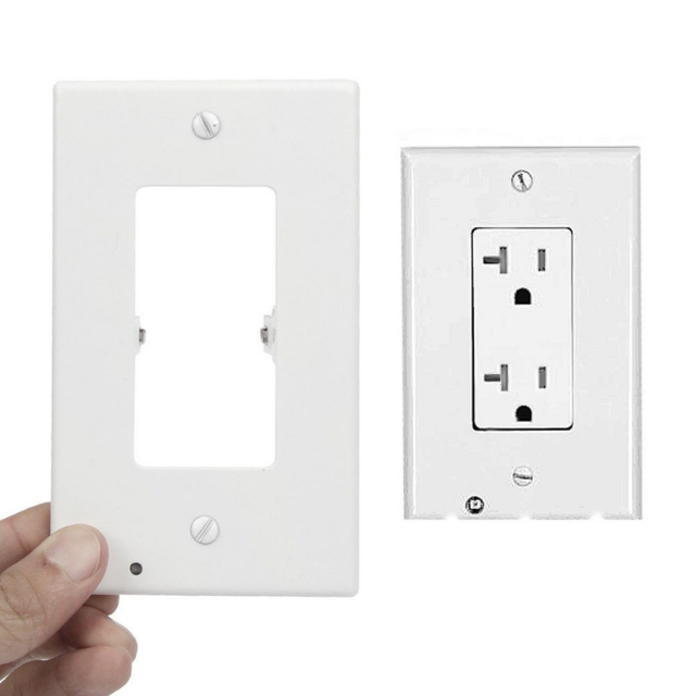 Double Wall Plug Socket LED Hallway Night Light Combo