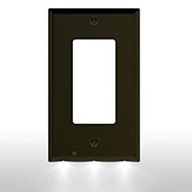 Double Wall Plug Socket LED Hallway Night Light Combo