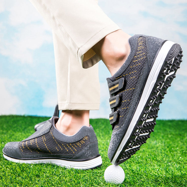 Goda men's low-top golf shoes with velcro fly mesh