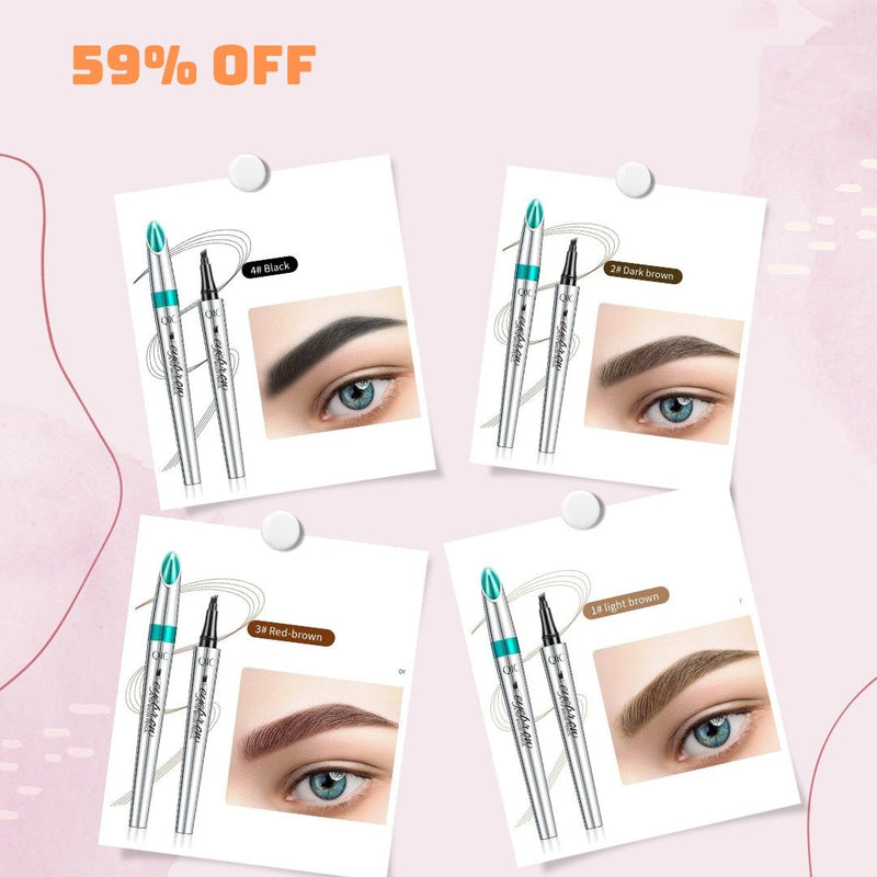 3D Waterproof Microblading Eyebrow Pen 4 Fork Tip Tattoo Pencil