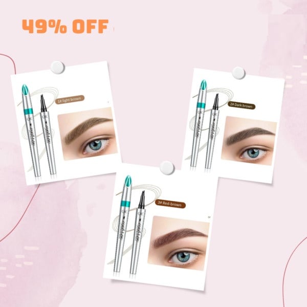 3D Waterproof Microblading Eyebrow Pen 4 Fork Tip Tattoo Pencil