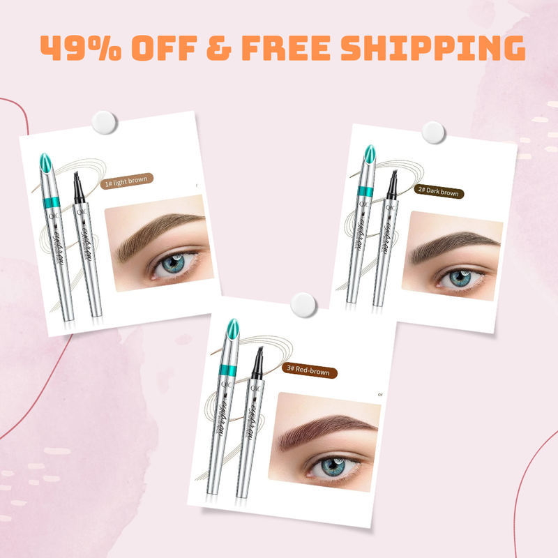 3D Waterproof Microblading Eyebrow Pen 4 Fork Tip Tattoo Pencil