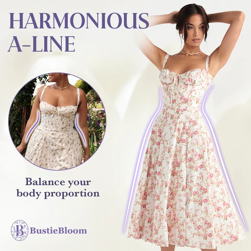 BustieBloom – LAST DAY SALE 75% OFF – Floral Print Bustier Sundress