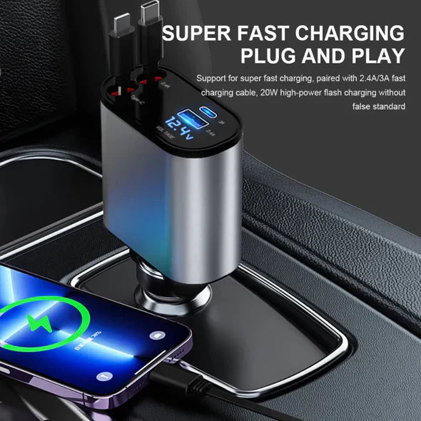 4 In 1 Retractable Car Charger