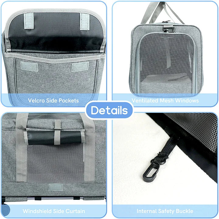 Large Pet Carrier Cat & Dog Rolling Pet Carrier With Detachable Wheels