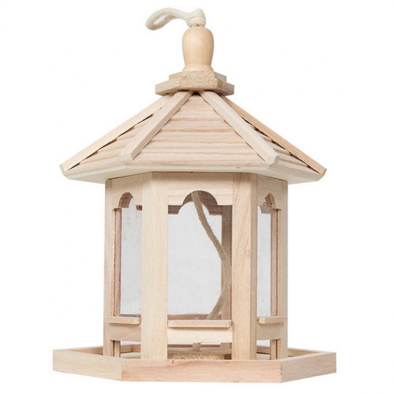 Wooden Transparent Household Bird Feeder