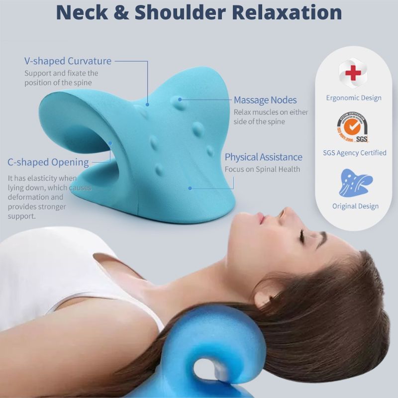 Neck Stretcher Cervical Chiropractic Traction Device Pillow for Pain Relief