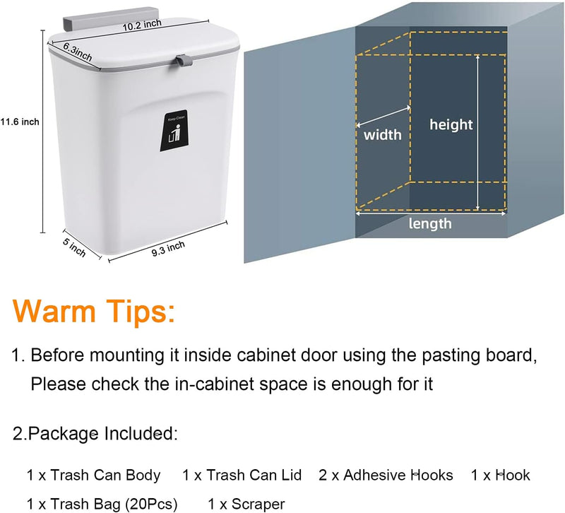 2.4 Gallon Kitchen Compost Bin For Counter Top Or Under Sink