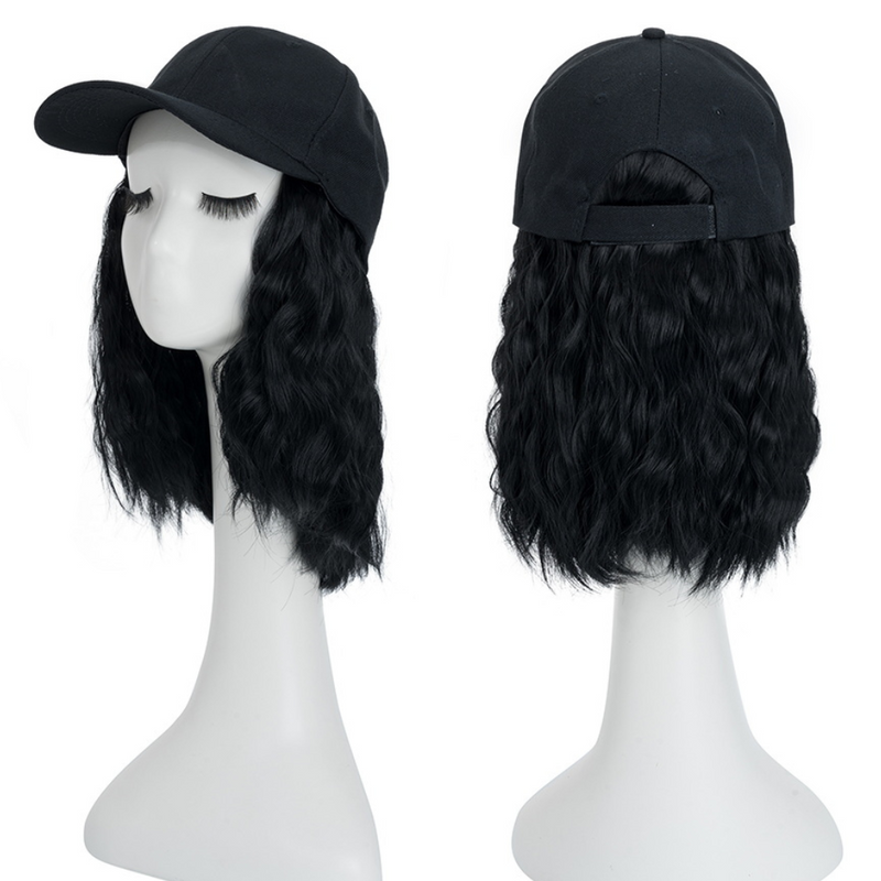 Heat Resistant Synthetic Wavy Wig Extension Baseball Cap