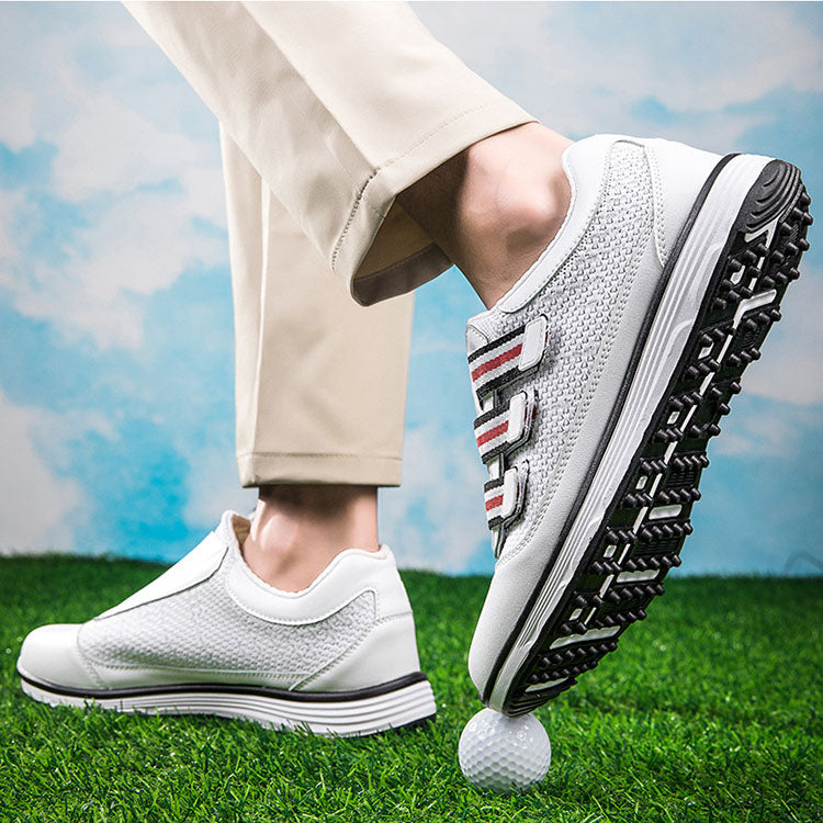 Goda men's low-top golf shoes with velcro fly mesh