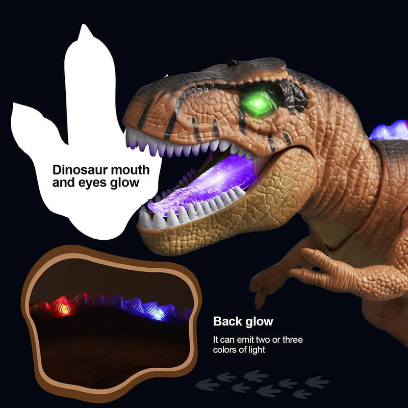 Remote Control T-Rex Dinosaur With LED Light Up, Walking & Roaring Realistic Dinosaur Toys