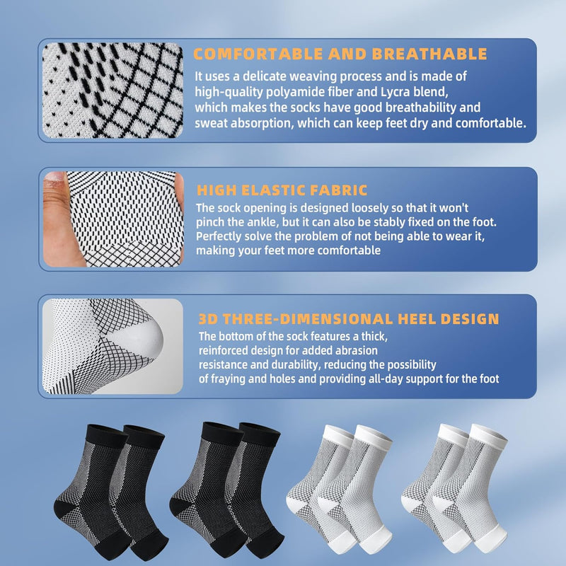 4 Pairs of Premium Therapy Socks For Men and Women