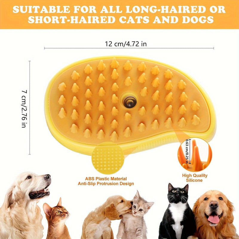 3 In 1 Steamy Cat Brush, Pet Hair Removal Brush For Cats