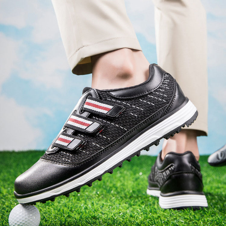 Goda men's low-top golf shoes with velcro fly mesh