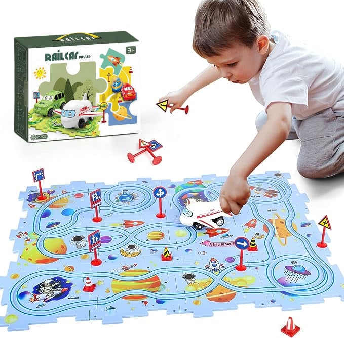 Last Day 70% OFF – Children’s Educational Puzzle Track Car Play Set