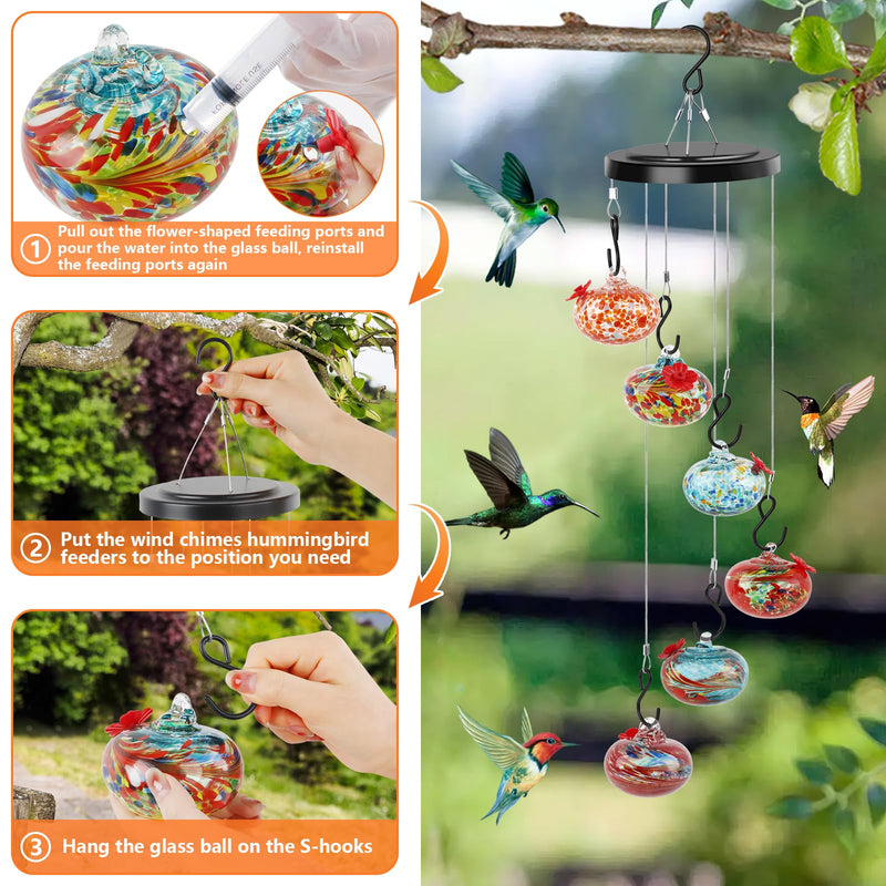 Wind Chime Hummingbird Feeder