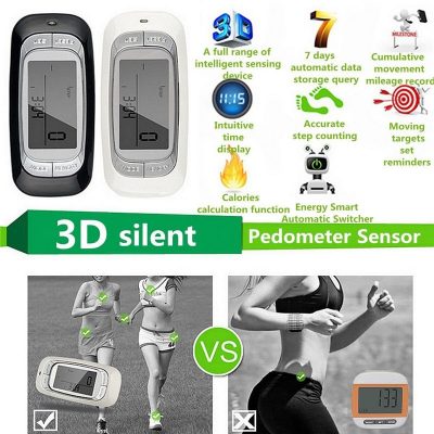 Walking 3D Pedometer with Clip and Strap plus. 30 Days Memory, Accurate Step Counter