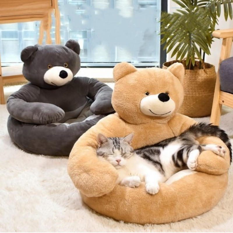 Bear Shaped Winter Plush Pet Dog Bed