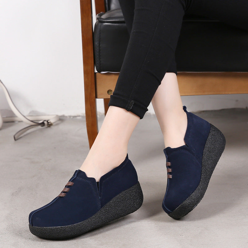 Goda Round toe fly woven mesh thick sole ladies casual shoes