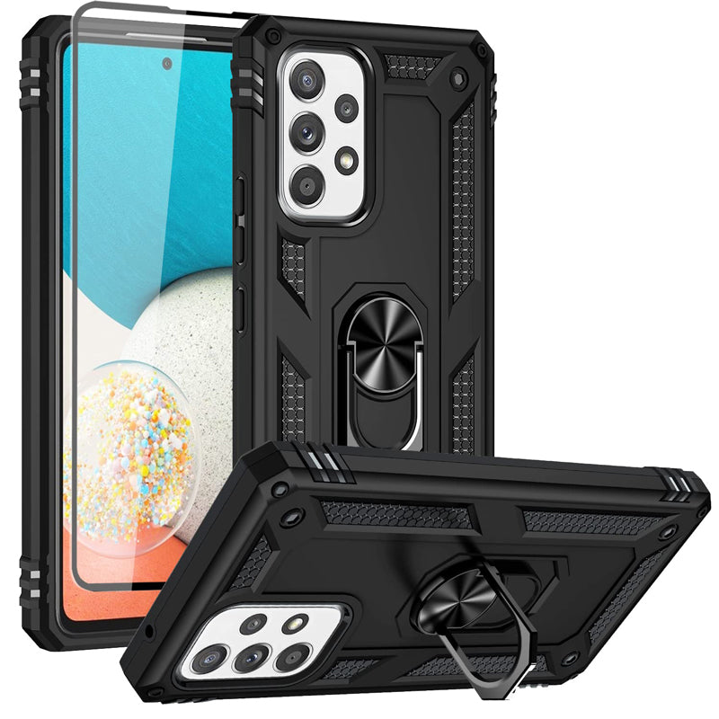 Armor Ring Bracket Phone Case For Samsung A53(5G) With 1-Pc Screen Protector-Fast Delivery