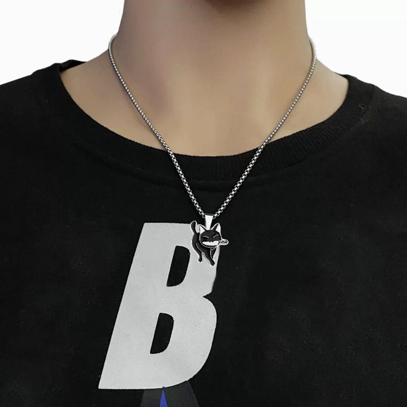 Black Killer Cat Necklace