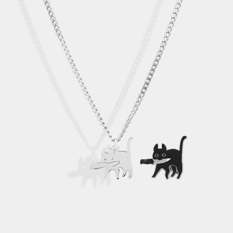 Black Knifecat Necklace