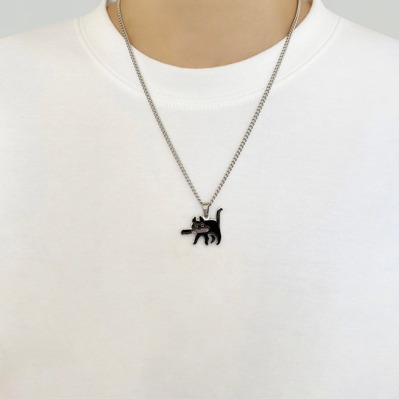 Black Knifecat Necklace