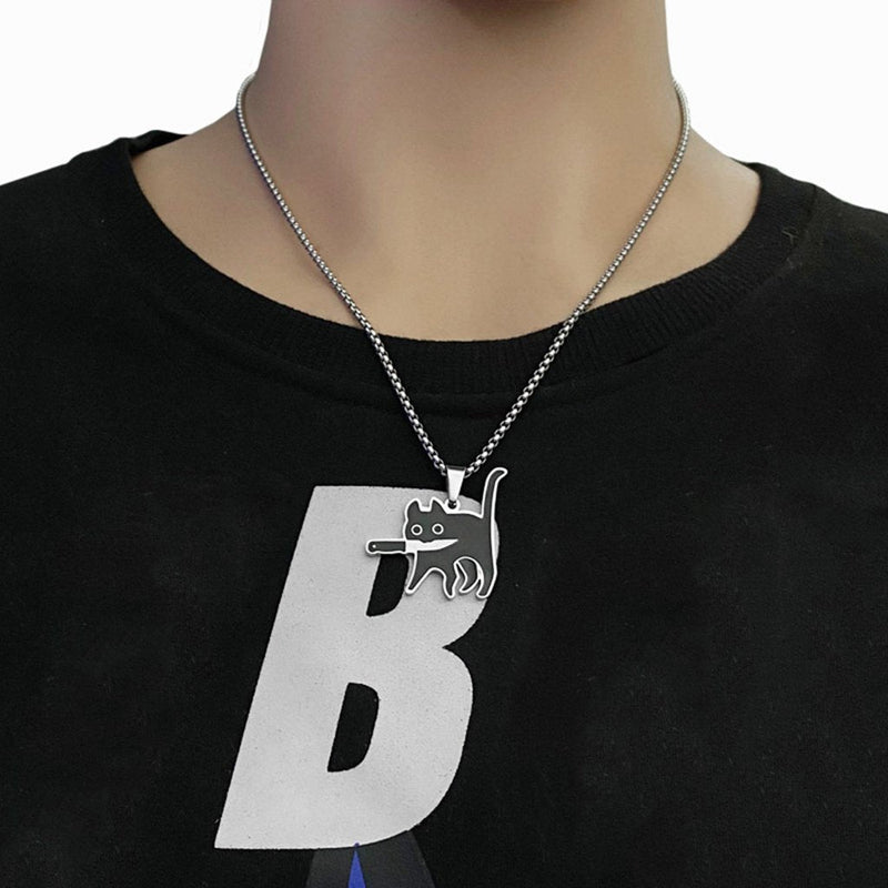 Black Knifecat Necklace