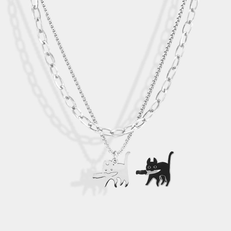 Black Knifecat Necklace