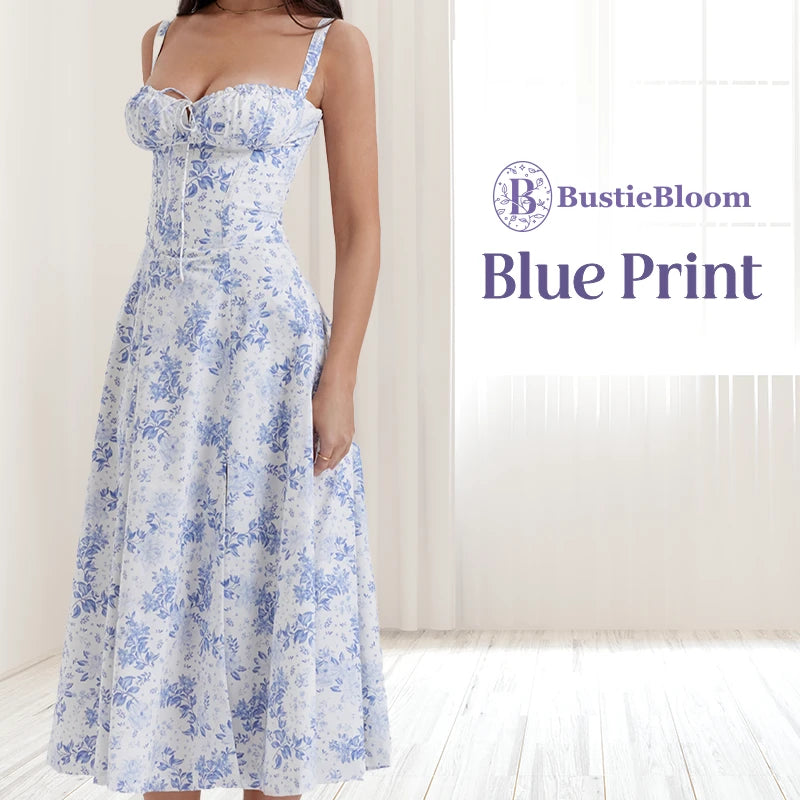 BustieBloom – LAST DAY SALE 75% OFF – Floral Print Bustier Sundress