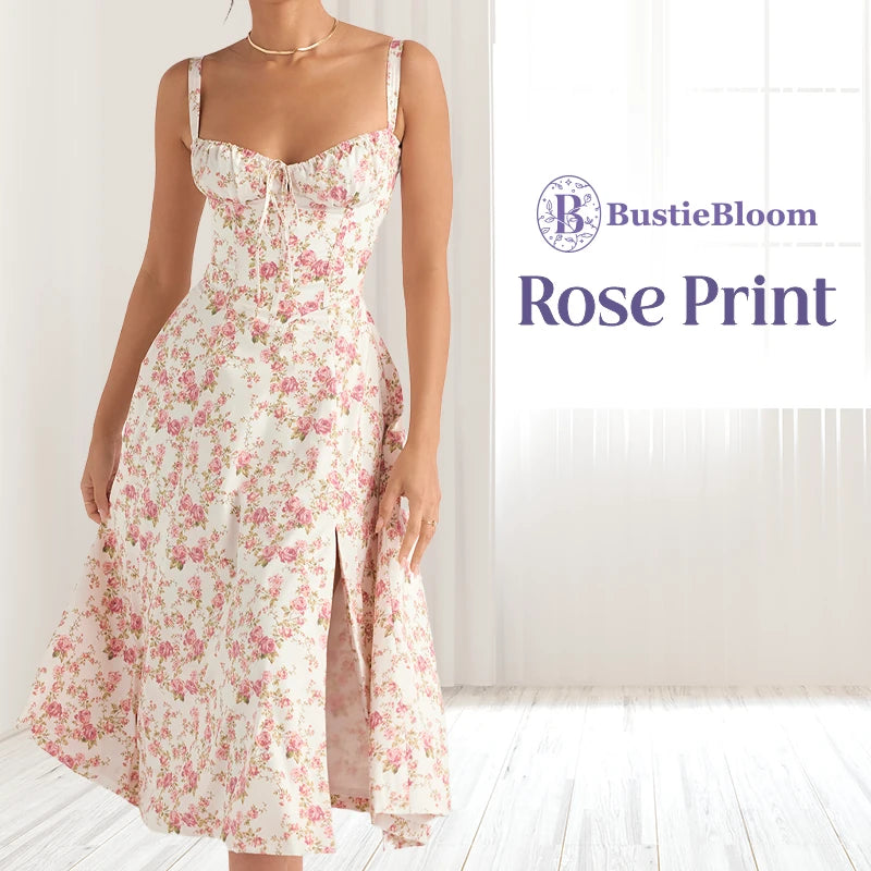 BustieBloom – LAST DAY SALE 75% OFF – Floral Print Bustier Sundress