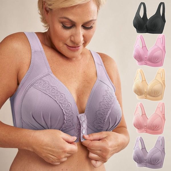 BUY 1 GET 2 FREE – 2023 Front Button Breathable Skin-Friendly Cotton Bra