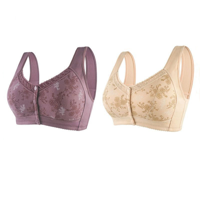 Buy 1 Get 3(3packs) Mama Cotton Front Closure Bra