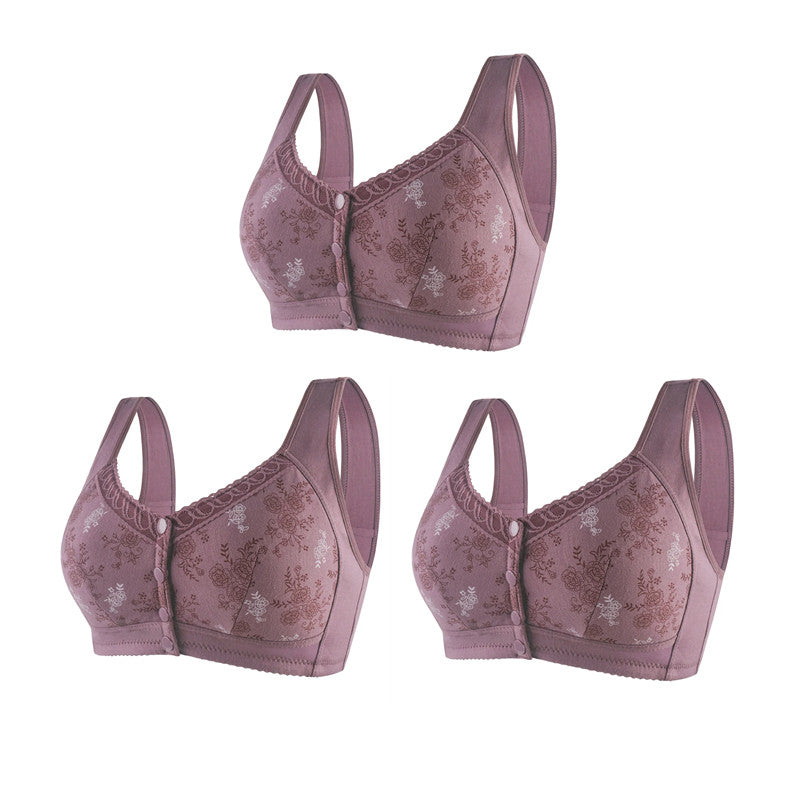 Buy 1 Get 3(3packs) Mama Cotton Front Closure Bra