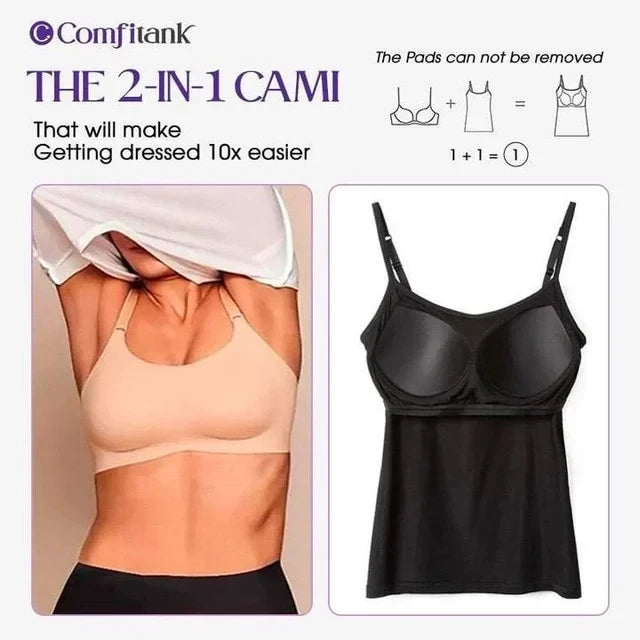 Cami Bra – Women’s Camisole With Built In Padded Bra Vest