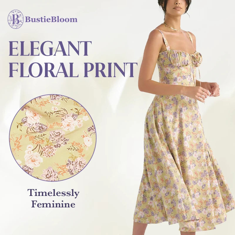 BustieBloom – LAST DAY SALE 75% OFF – Floral Print Bustier Sundress