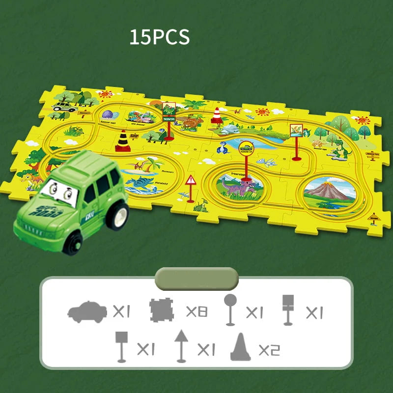 Children’s Educational Puzzle Track Car Play Set