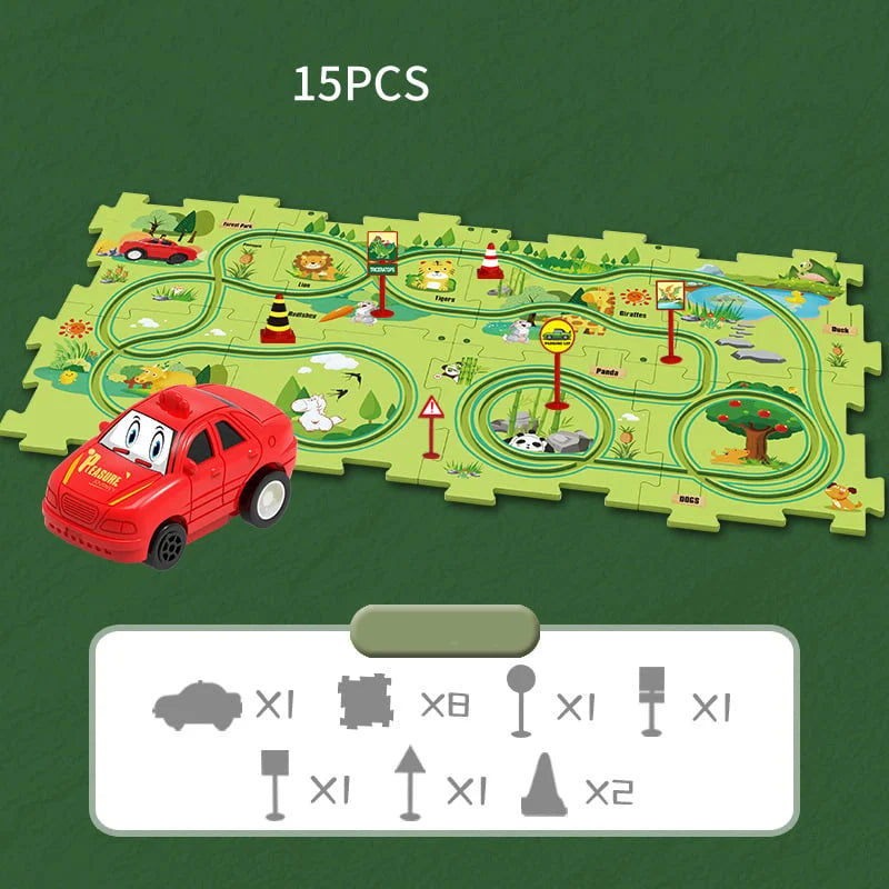 Children’s Educational Puzzle Track Car Play Set