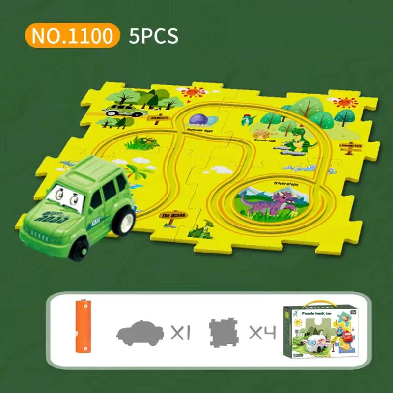 Children’s Educational Puzzle Track Car Play Set