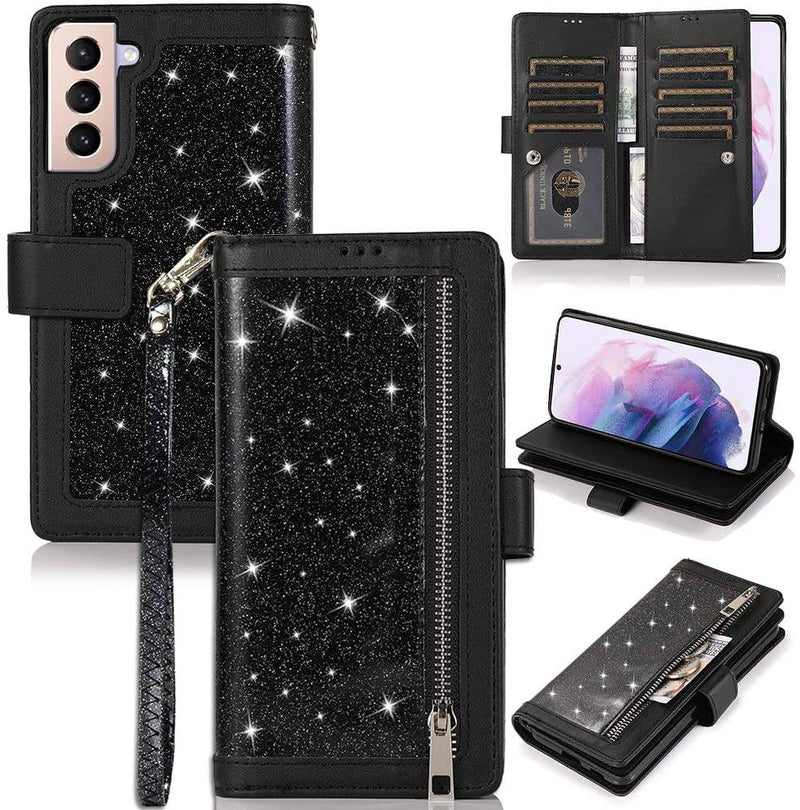 Bling Wallet Leather Case for Samsung S22