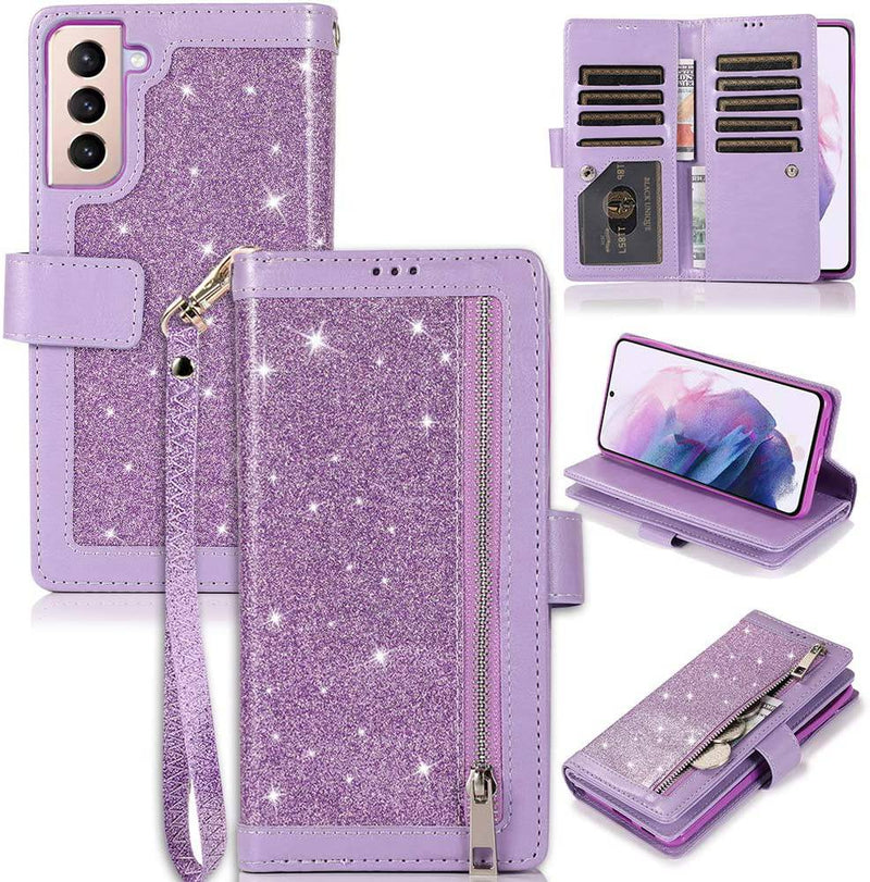 Bling Wallet Leather Case for Samsung S22