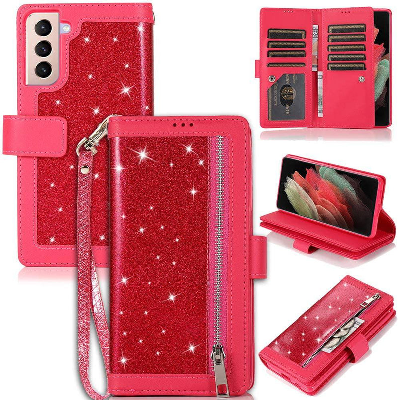 Bling Wallet Leather Case for Samsung S22 Plus