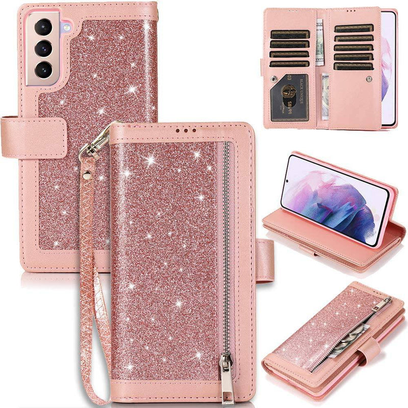 Bling Wallet Leather Case for Samsung S22